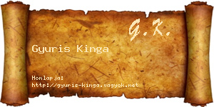 Gyuris Kinga névjegykártya